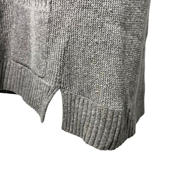 Eileen Fisher Tunic Sweater Top w Short Sleeves Silk Wool Blend Medium Gray Knit - Picture 8 of 12